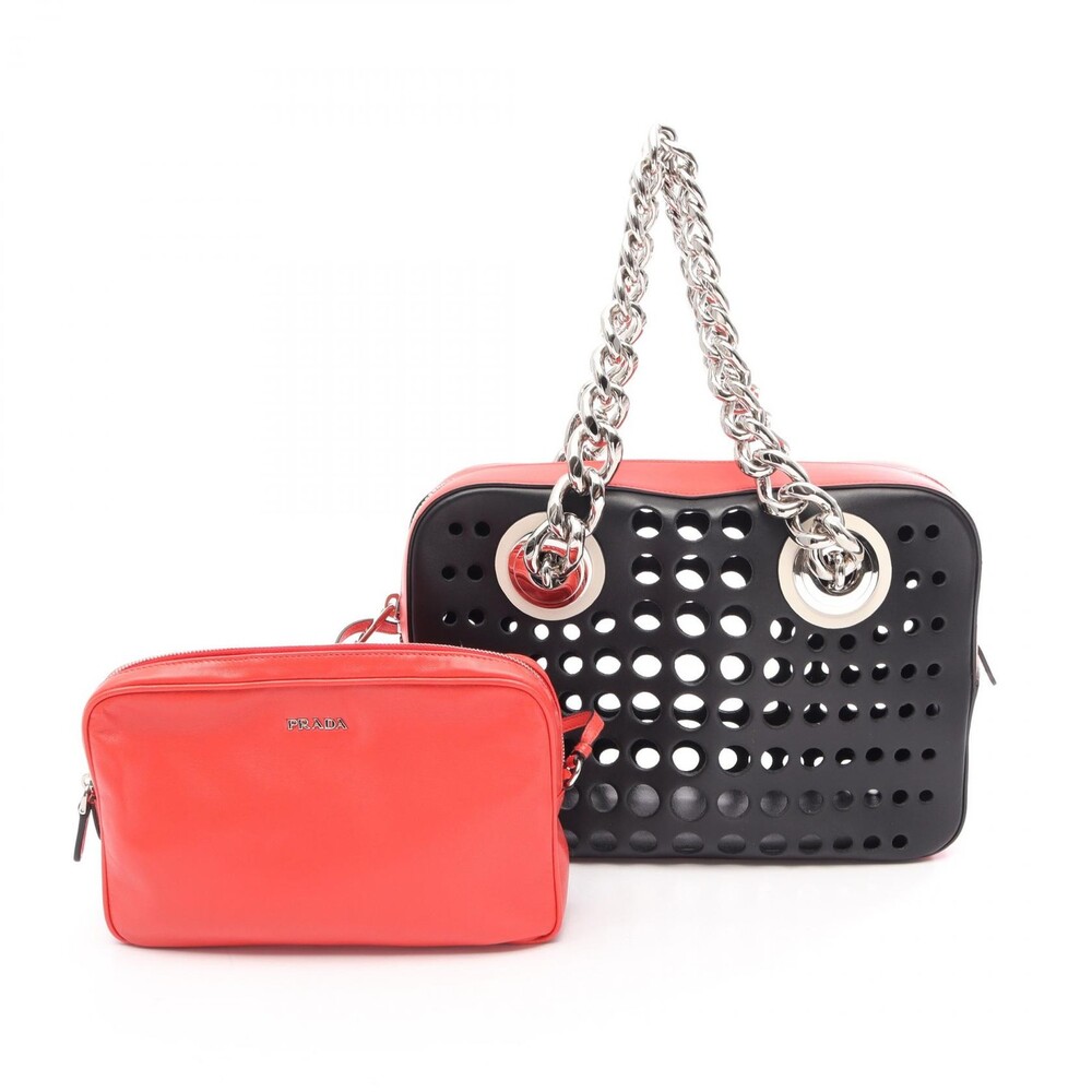 Prada City Fori Punching Chain Tote #303238P91B